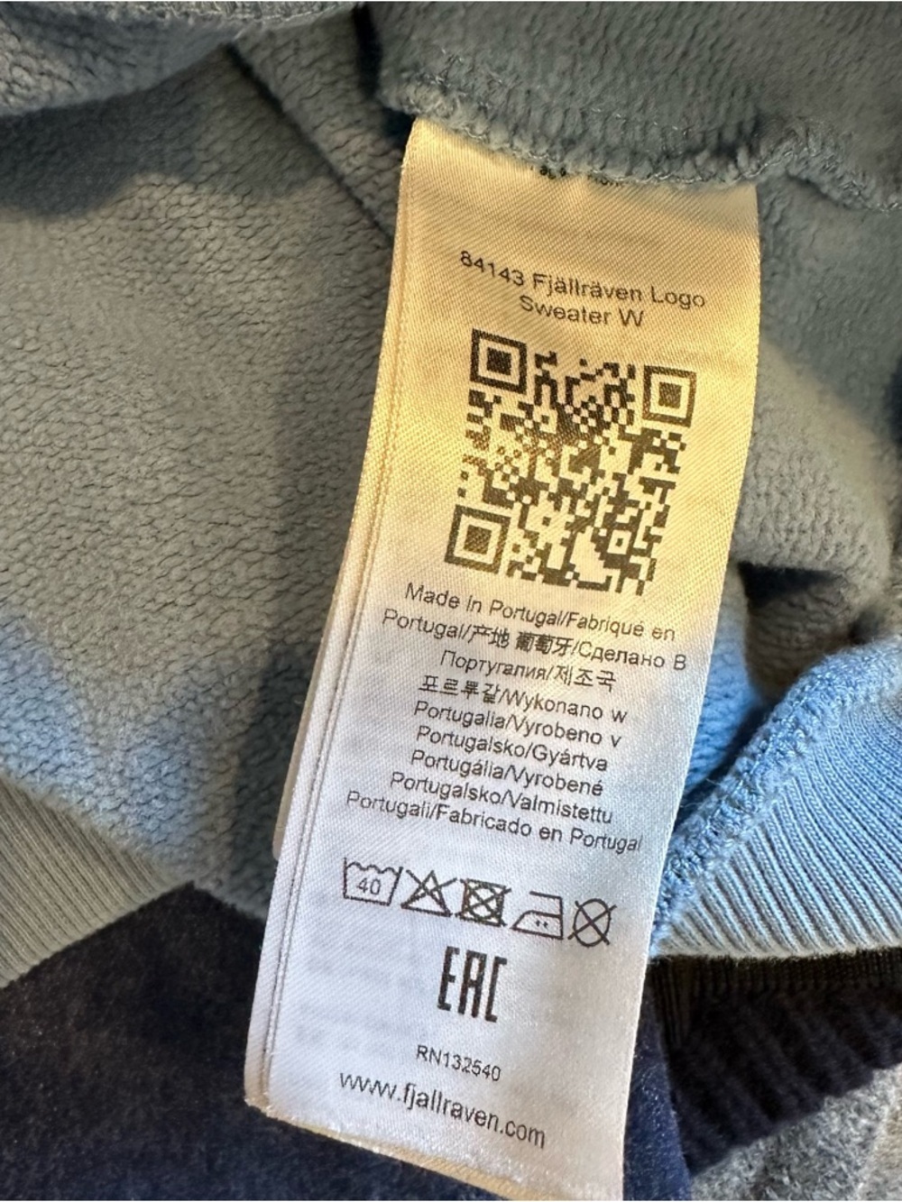 Fjallraven Women's Blue Logo Crewneck Sweater - Picture 6 of 6